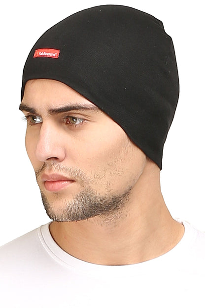 FabSeasons Cotton Skull Cap (Black) FabSeasons