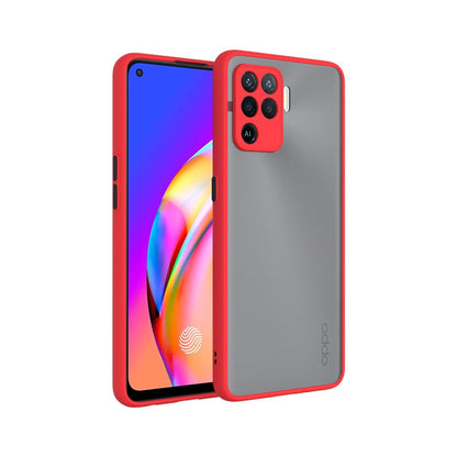 Frosted Smoke Case for OPPO F19 Pro Back Cover Red Onezeros.in