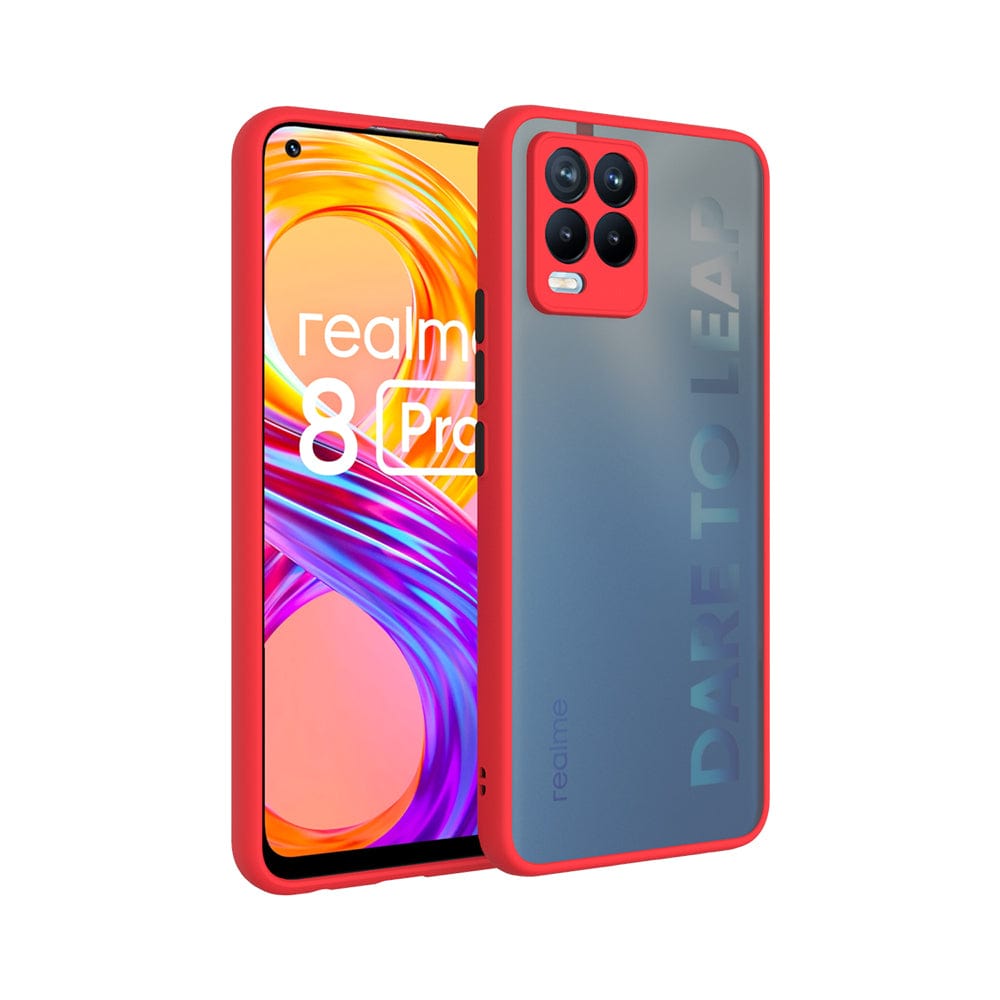 Frosted Smoke Case for Realme 8 Back Cover Red Onezeros.in