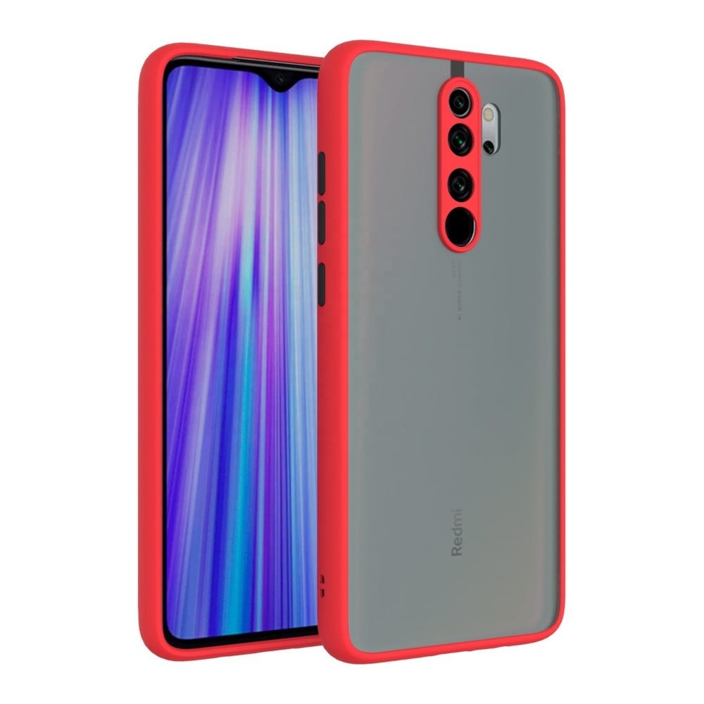 Frosted Smoke Case for Redmi Note 8 Pro Back Cover Red Onezeros.in