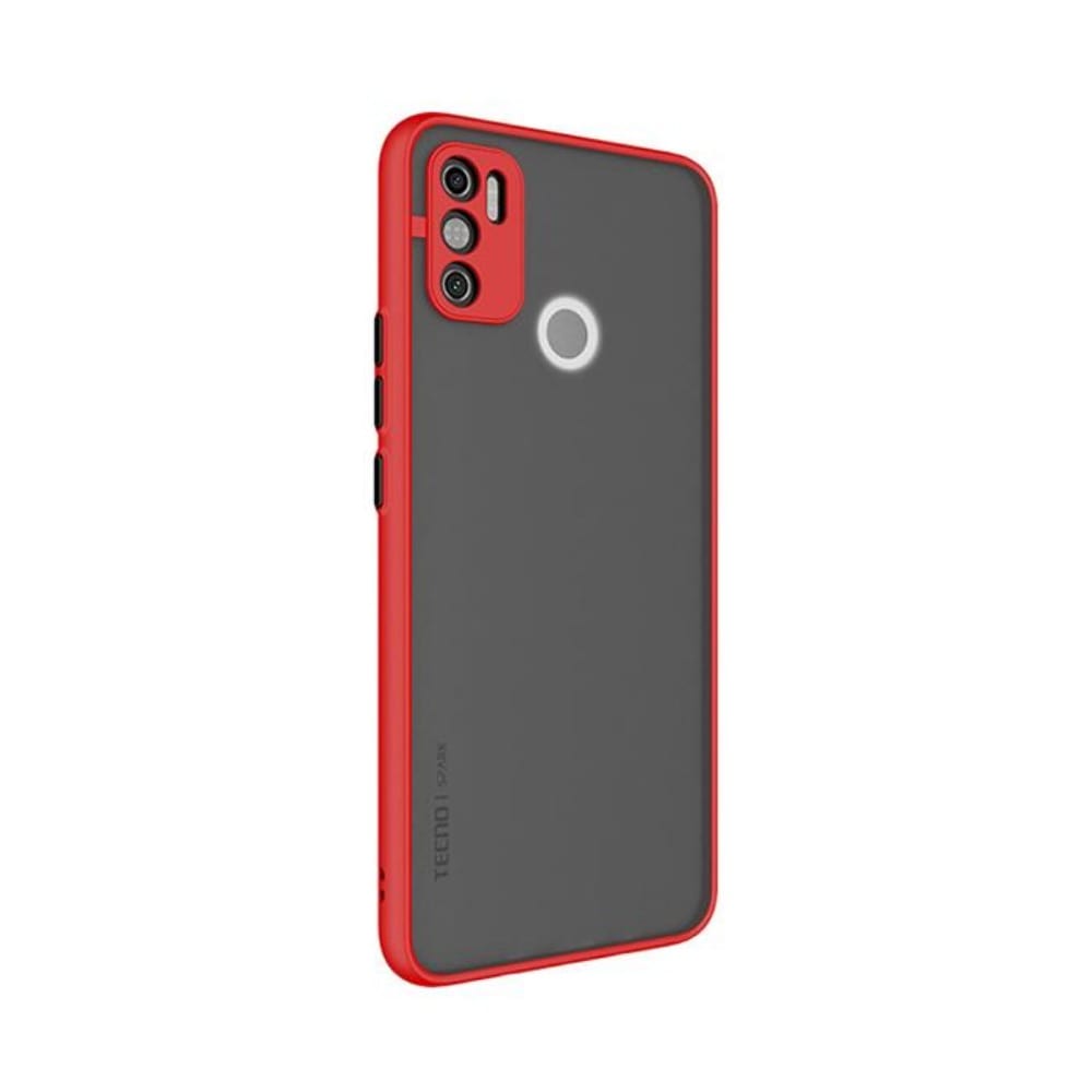 Frosted Smoke Cover for Tecno Spark 6 Air Camera Protection Phone Case Red Onezeros.in