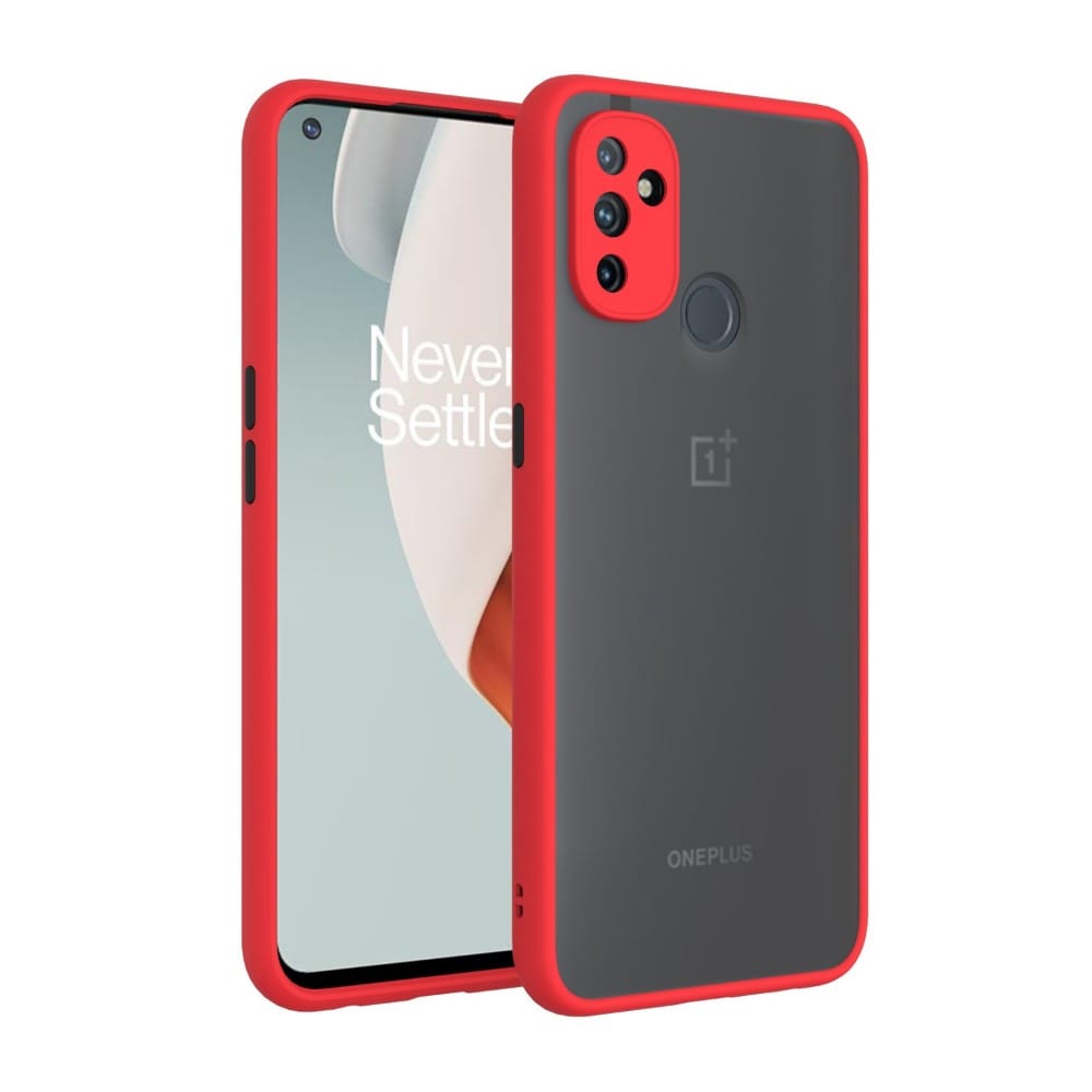 Frosted Smoke Cover for OnePlus Nord N100 Camera Protection Phone Case Red Onezeros.in