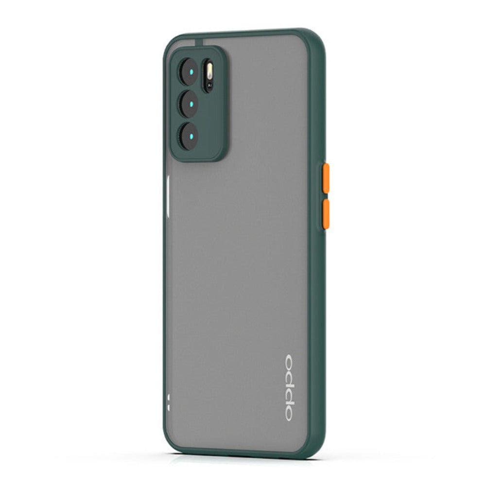 Frosted Smoke Cover for OPPO A16 Camera Protection Phone Case Dark Green Onezeros.in