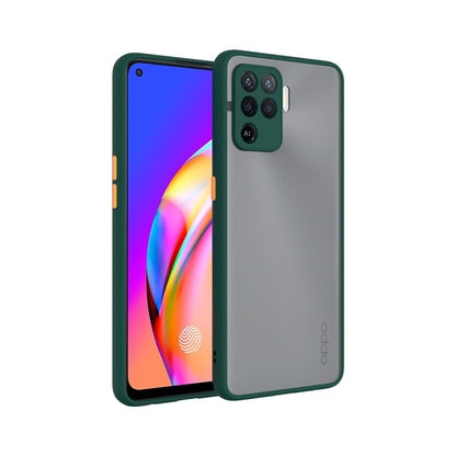 Frosted Smoke Cover for OPPO F19 Pro Camera Protection Phone Case Dark Green Onezeros.in