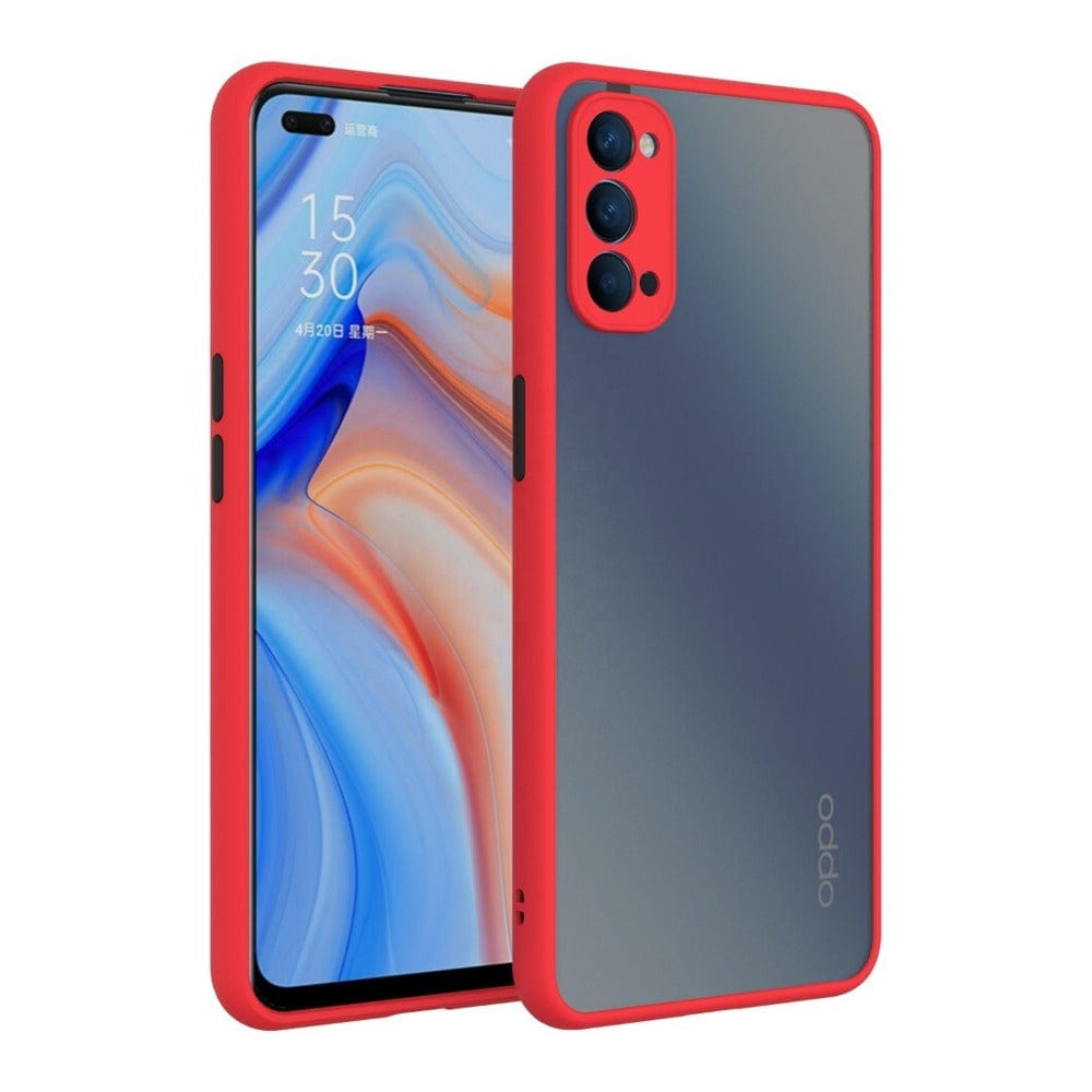 Frosted Smoke Cover for OPPO Reno 4 Pro Camera Protection Phone Case Red Onezeros.in