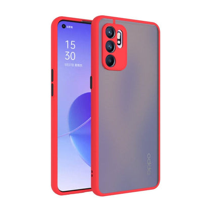 Frosted Smoke Cover for OPPO Reno 6 Camera Protection Phone Case Red Onezeros.in