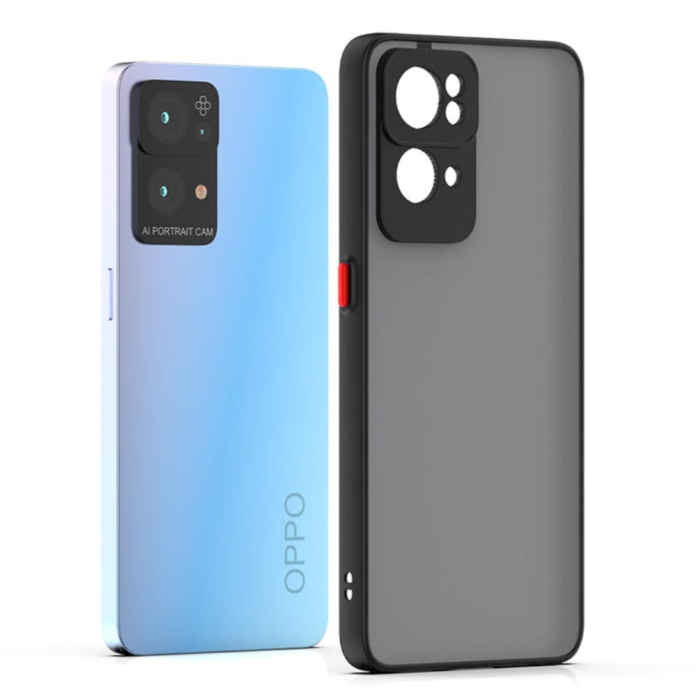 Frosted Smoke Cover for OPPO Reno 7 Pro Camera Protection Phone Case Black Onezeros.in