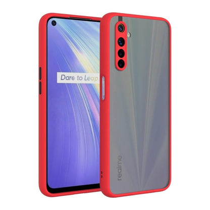 Frosted Smoke Cover for Realme 6 Camera Protection Phone Case Red Onezeros.in