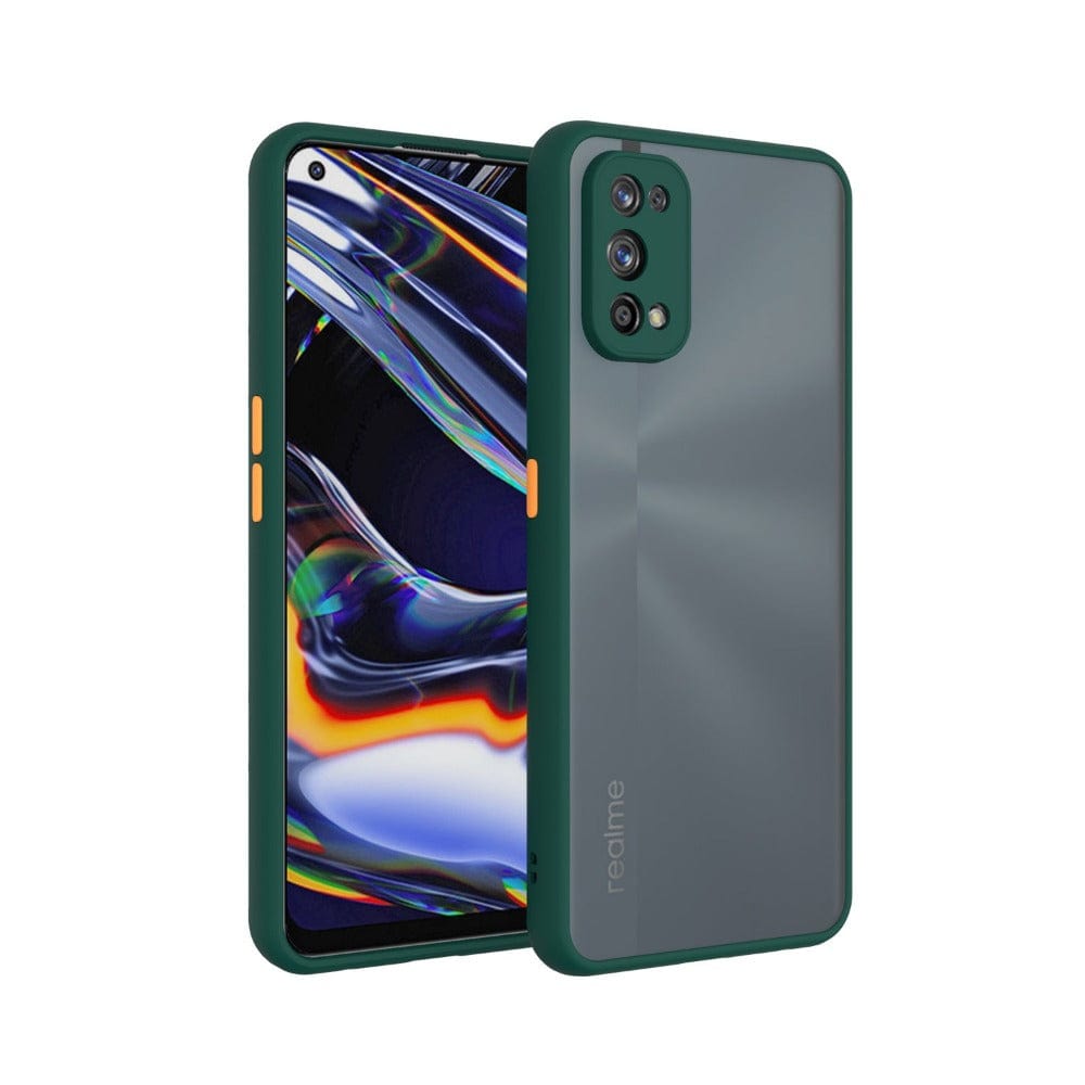 Frosted Smoke Cover for Realme 7 Pro Camera Protection Phone Case Dark Green Onezeros.in