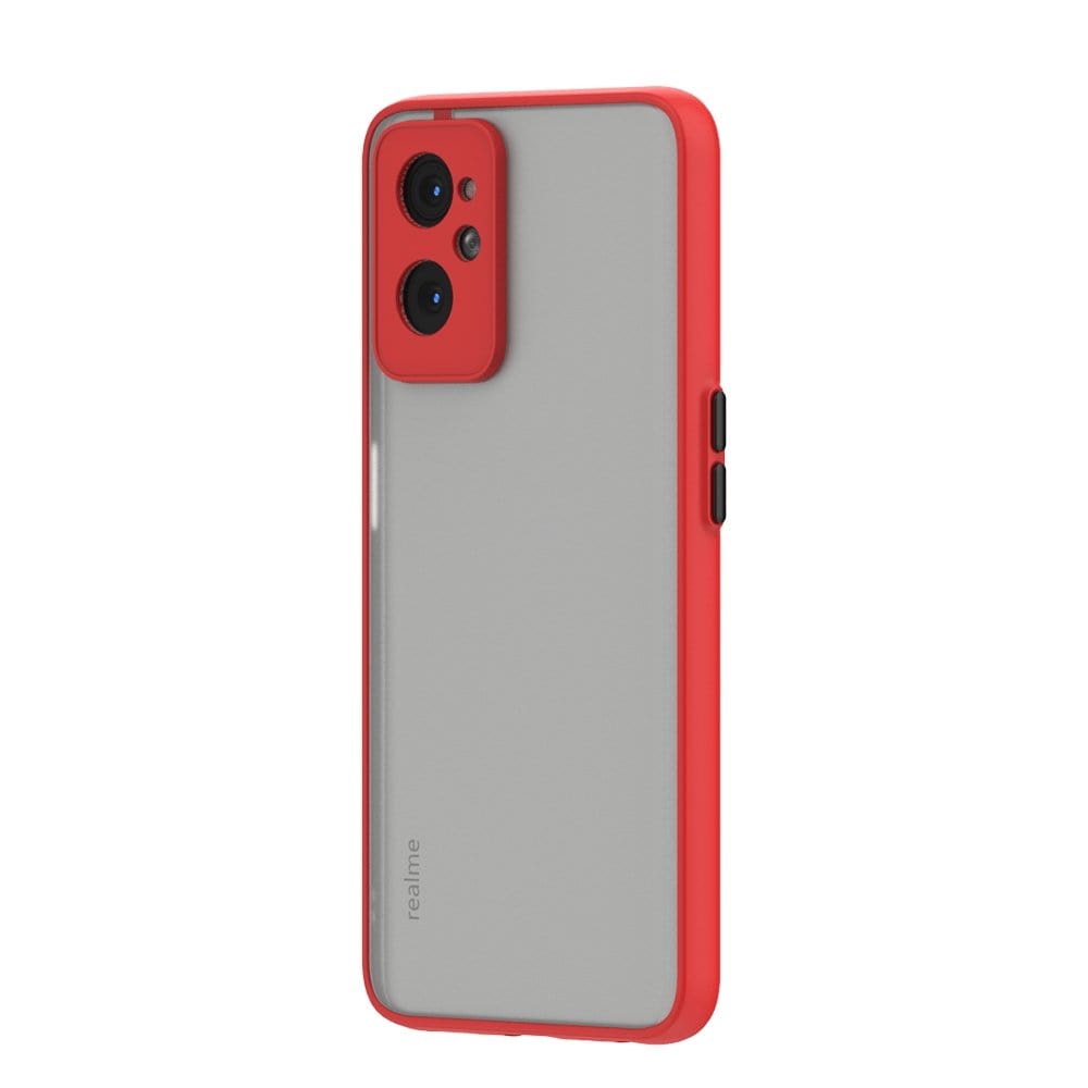 Frosted Smoke Cover for Realme 9i Camera Protection Phone Case Red Onezeros.in