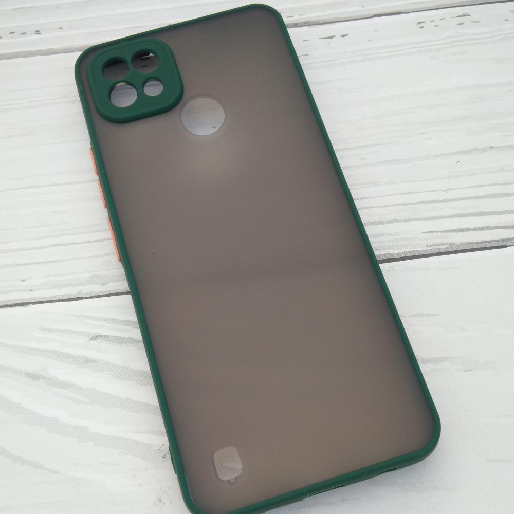 Frosted Smoke Cover for Realme C25/C25s Camera Protection Phone Case Dark Green Onezeros.in