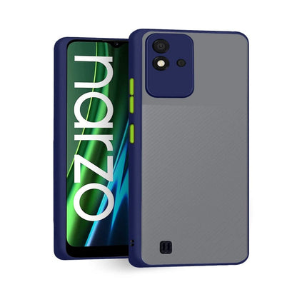 Frosted Smoke Cover for Realme Narzo 50i Camera Protection Phone Case Royal Blue Onezeros.in