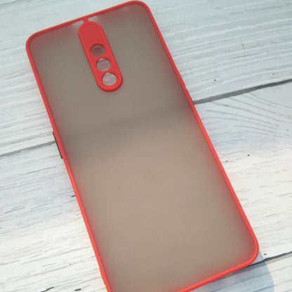 Frosted Smoke Cover for Realme X Camera Protection Phone Case Red Onezeros.in