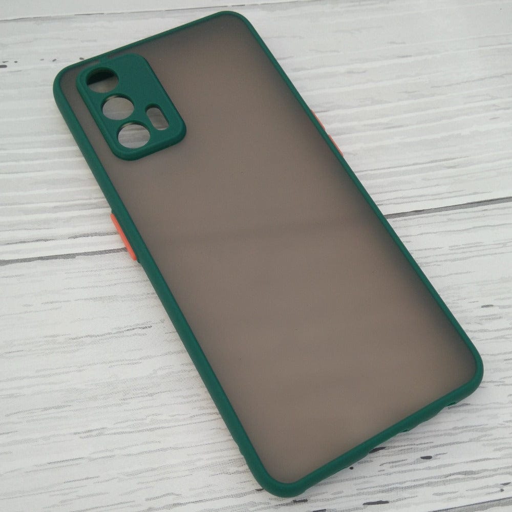 Frosted Smoke Cover for Realme X7 Max Camera Protection Phone Case Dark Green Onezeros.in