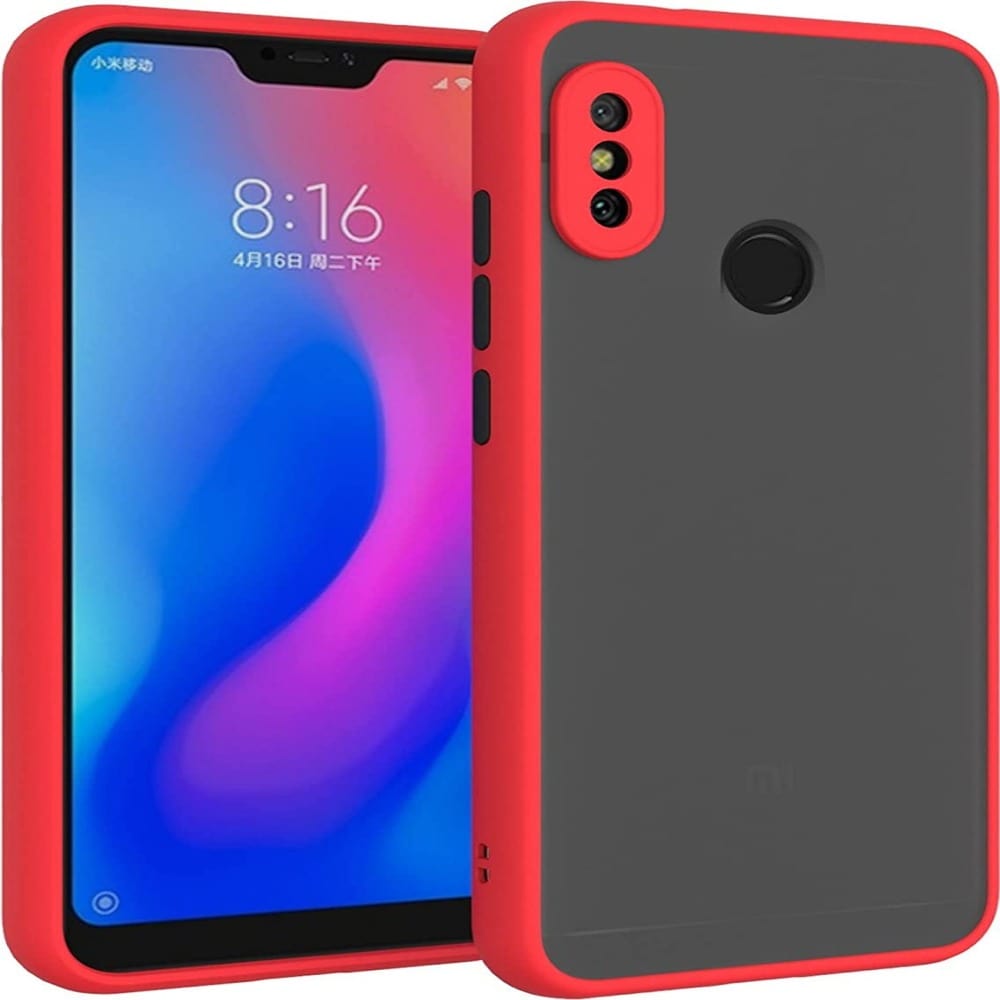 Frosted Smoke Cover for Redmi 6 Pro Camera Protection Phone Case Red Onezeros.in