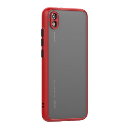 Frosted Smoke Cover for Redmi 7A Camera Protection Phone Case Red Onezeros.in