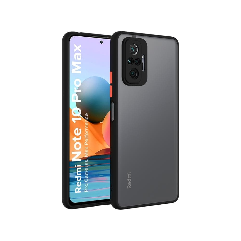 Frosted Smoke Cover for Redmi Note 10 Pro Camera Protection Phone Case Black Onezeros.in