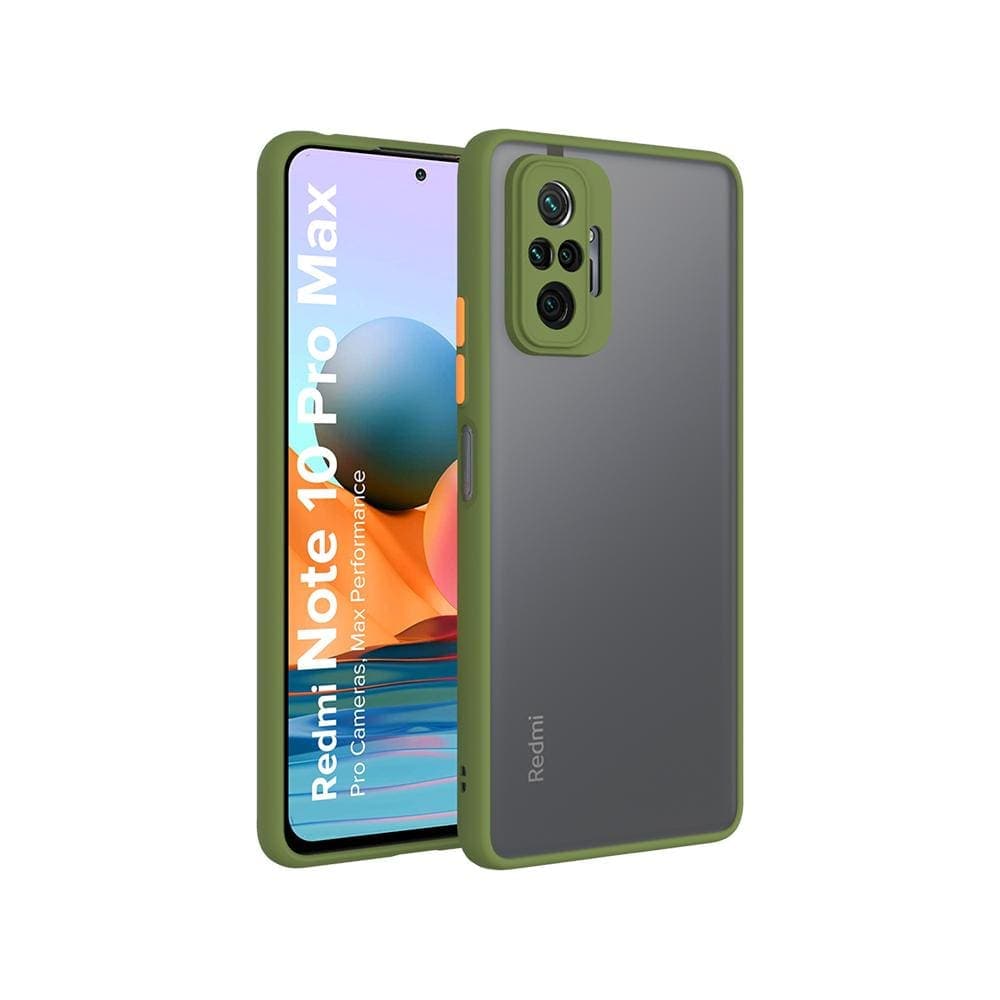 Frosted Smoke Cover for Redmi Note 10 Pro Camera Protection Phone Case Army Green Onezeros.in