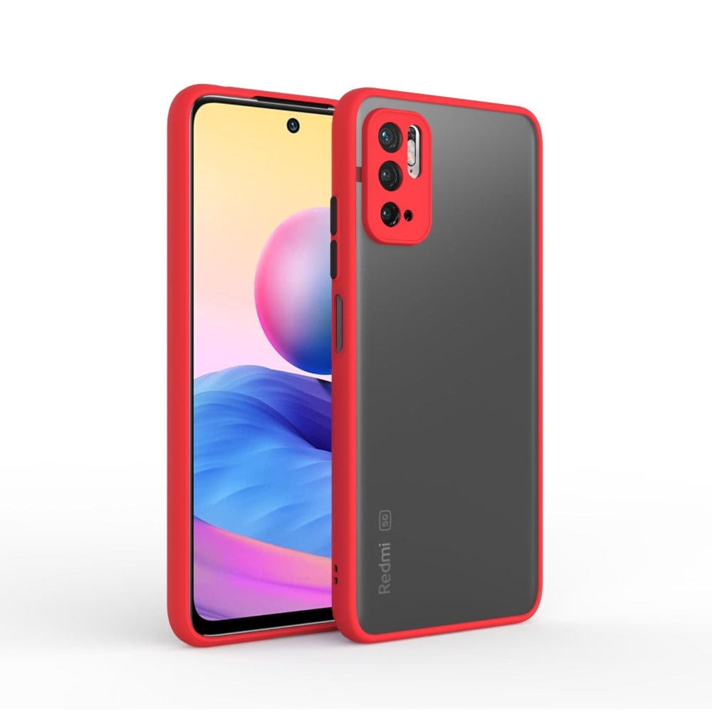 Frosted Smoke Cover for Redmi Note 10T 5G/POCO M3 Pro 5G Camera Protection Phone Case Red Onezeros.in