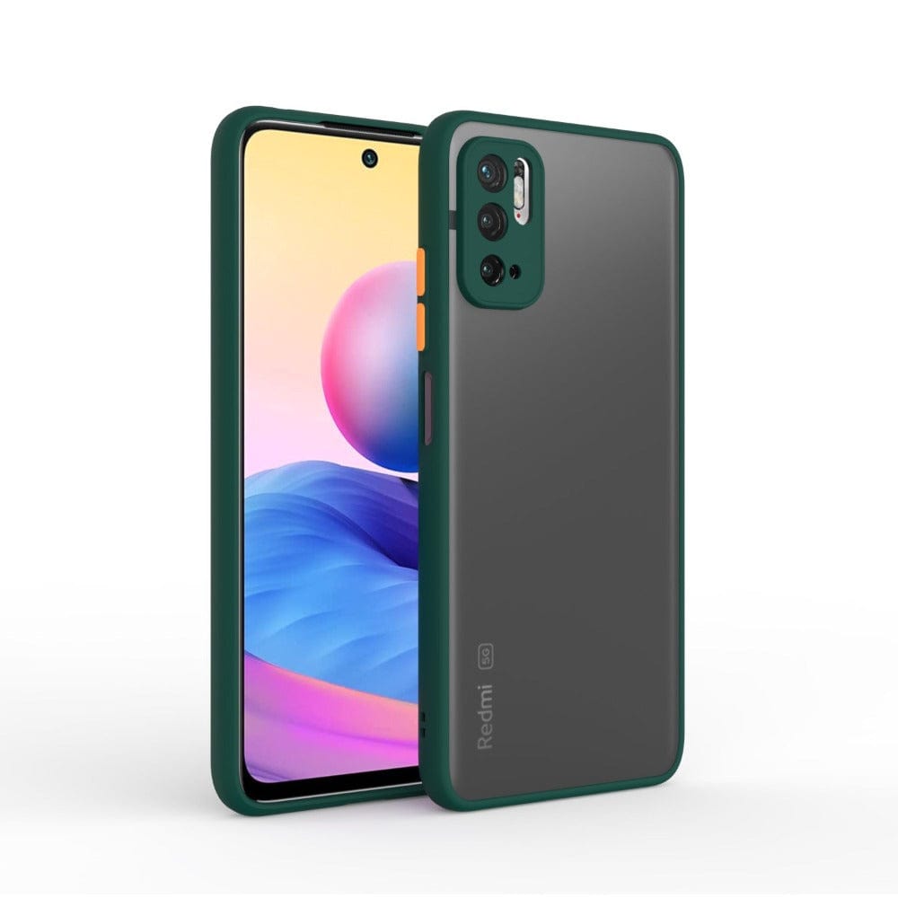 Frosted Smoke Cover for Redmi Note 10T 5G/POCO M3 Pro 5G Camera Protection Phone Case Dark Green Onezeros.in