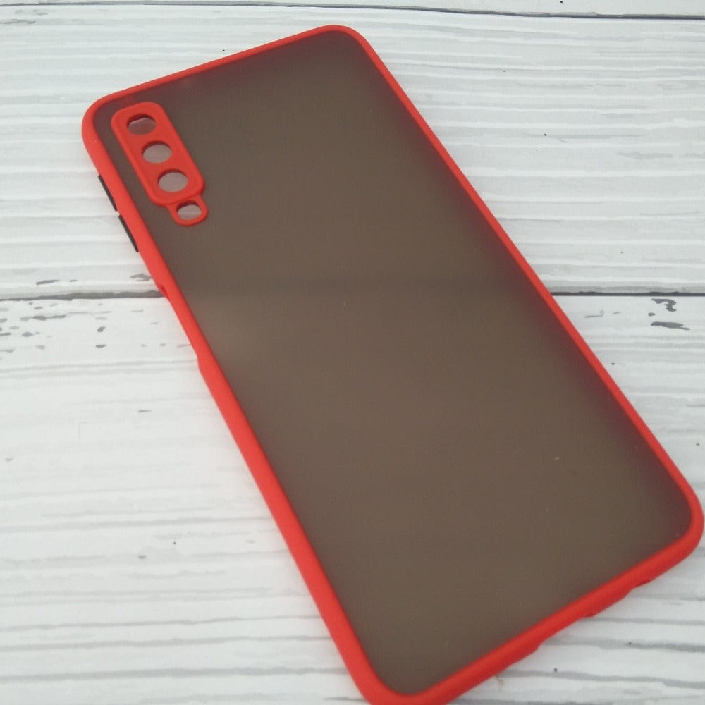 Frosted Smoke Cover for Samsung Galaxy A7 2018 Camera Protection Phone Case Red Onezeros.in