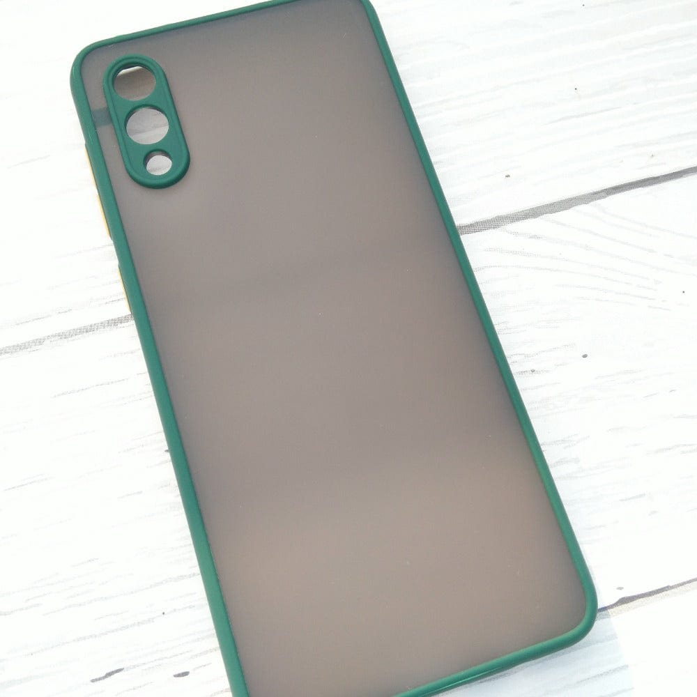 Frosted Smoke Cover for Samsung Galaxy M02 Camera Protection Phone Case Dark Green Onezeros.in