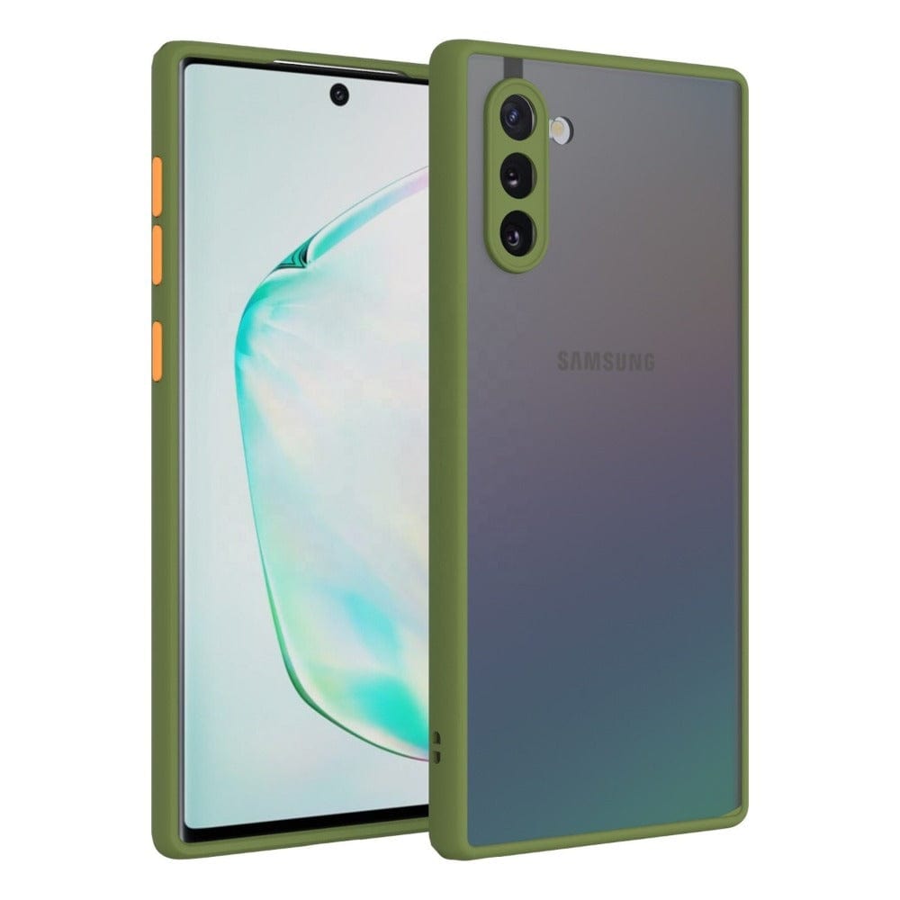 Frosted Smoke Cover for Samsung Galaxy Note 10 Camera Protection Phone Case Army Green Onezeros.in