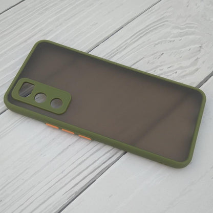 Frosted Smoke Cover for Vivo V20 SE Camera Protection Phone Case Army Green Onezeros.in