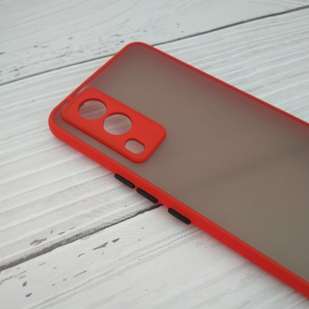 Frosted Smoke Cover for Vivo V21e 5G Camera Protection Phone Case Red Onezeros.in