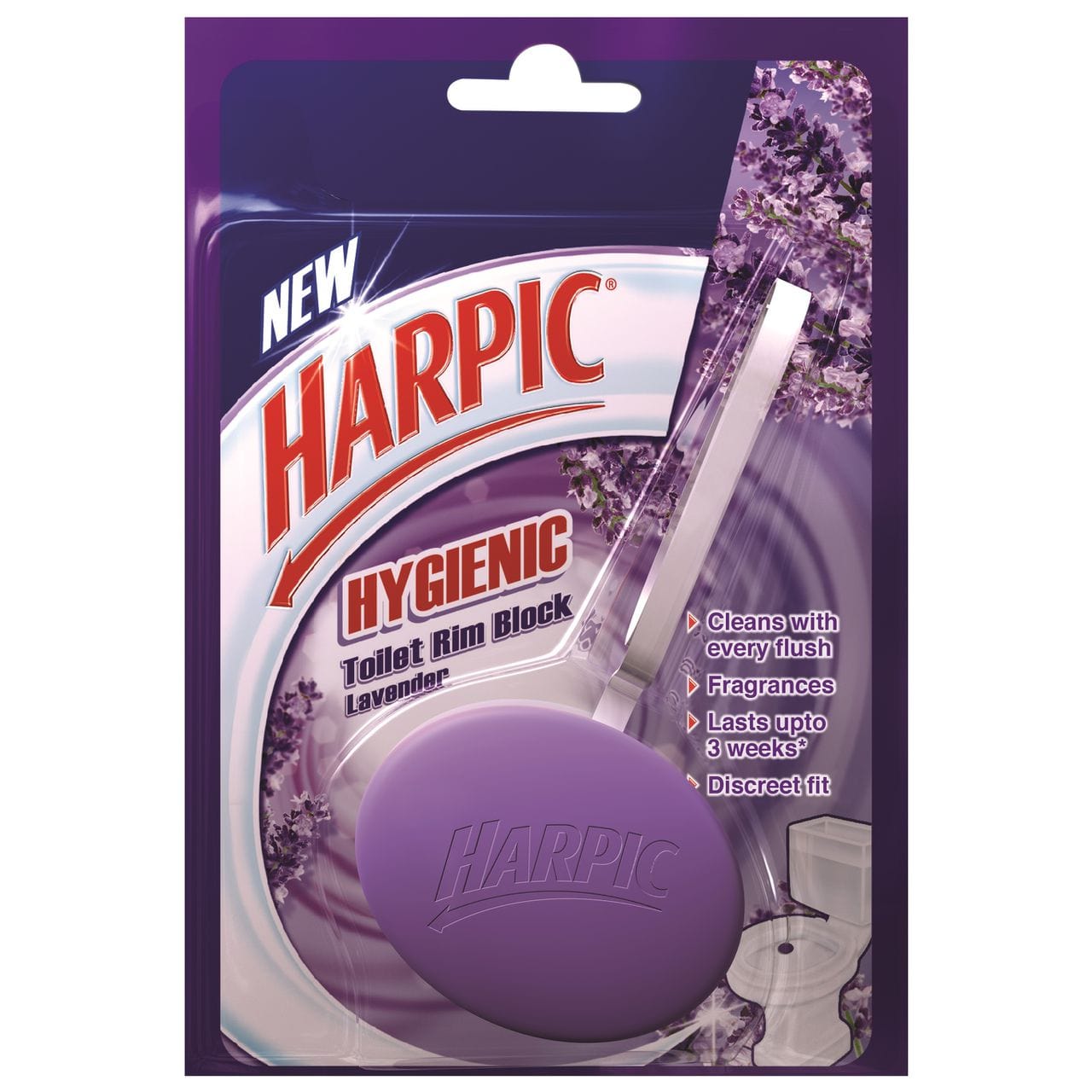 Harpic Hygienic Toilet Rim Block - 26g Lavender Harpic