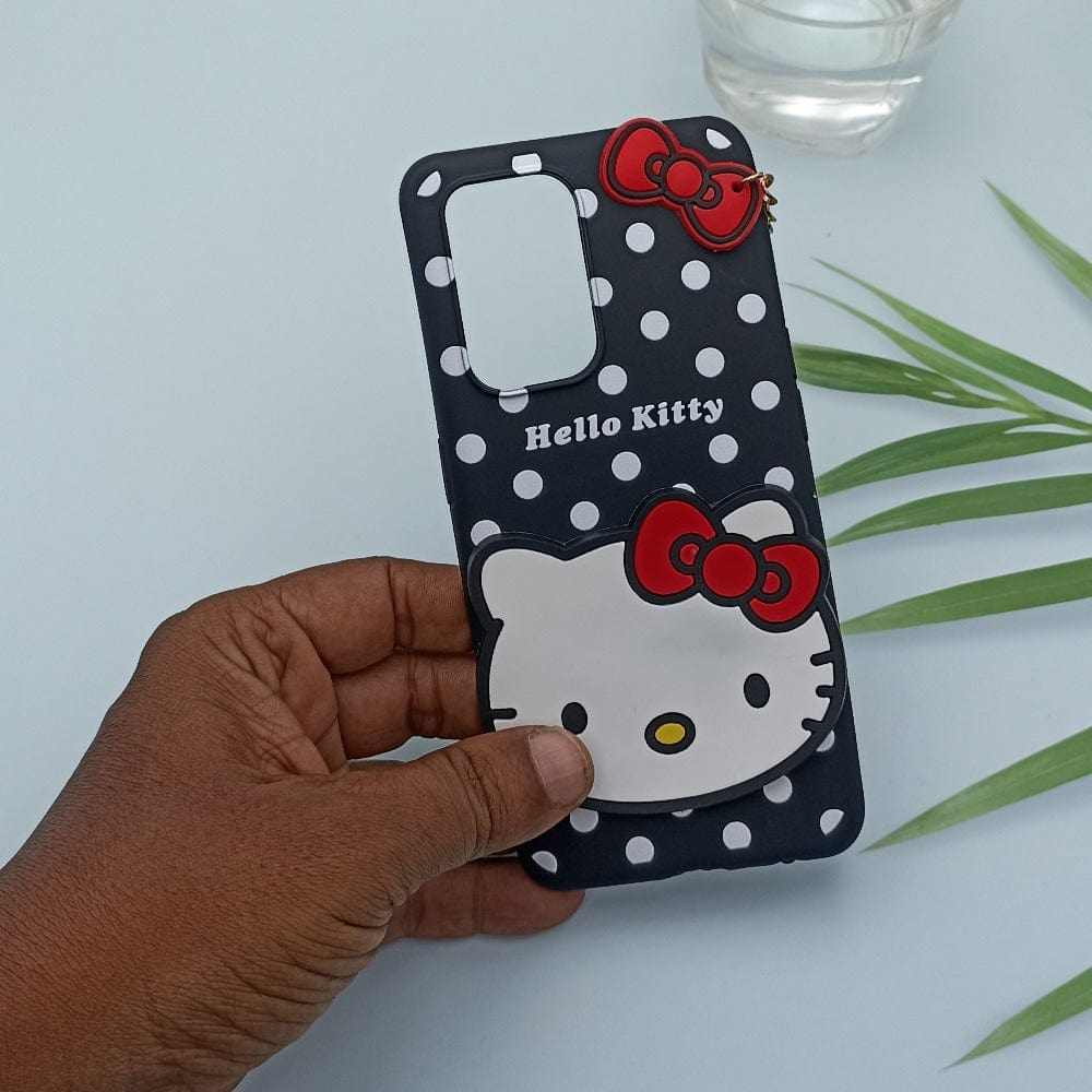 Hello Kitty Cartoon Phone Cover For OPPO F19 Pro Back Case Black Onezeros.in