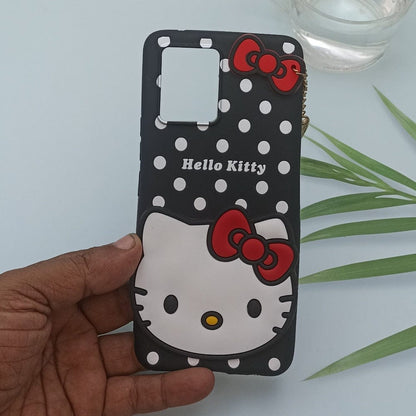 Hello Kitty Cartoon Phone Cover For Realme 8/8 Pro Back Case Black Onezeros.in