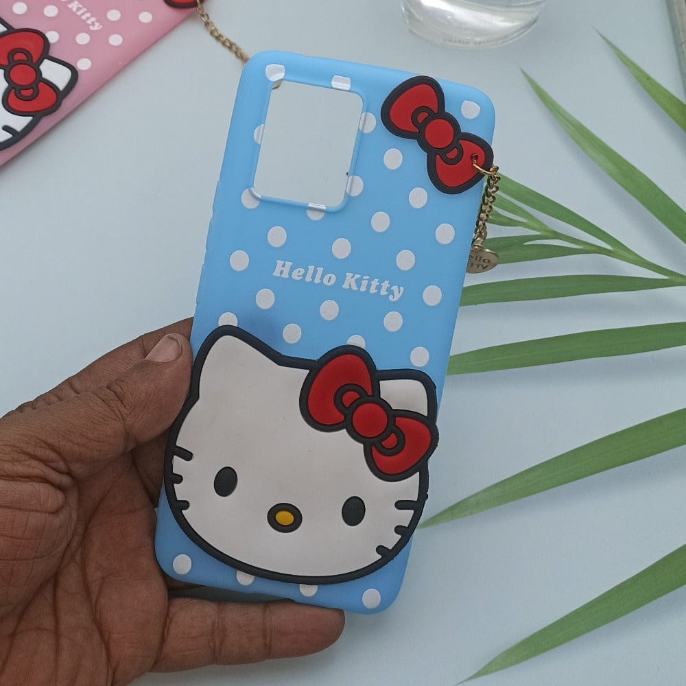 Hello Kitty Cartoon Phone Cover For Realme 8/8 Pro Back Case Blue Onezeros.in