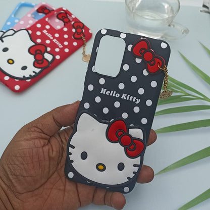 Hello Kitty Cartoon Phone Cover For Redmi Note 10/Note 10s Back Case Black Onezeros.in