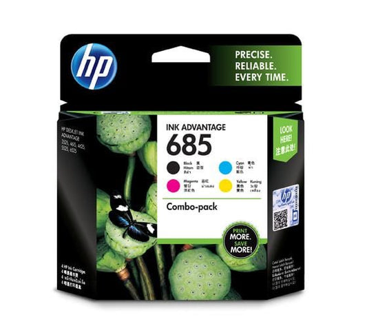 HP 685 Combo 4-pack Black Cyan Magenta Yellow Cartridges HP