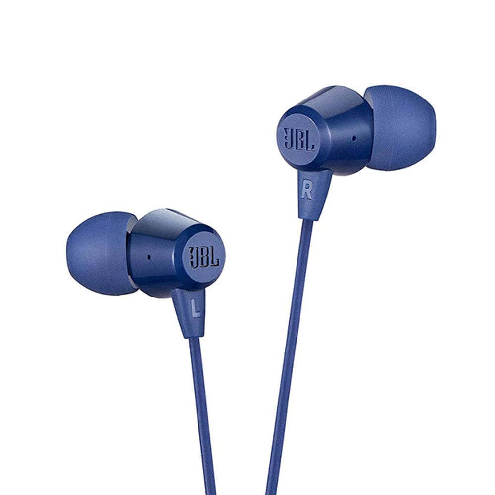 JBL T50HI In-Ear Wired Headphone with Mic Blue Onezeros.in