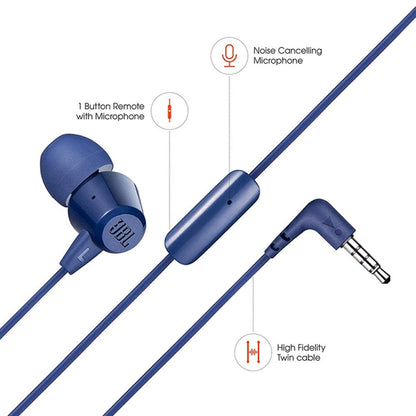 JBL T50HI In-Ear Wired Headphone with Mic Onezeros.in