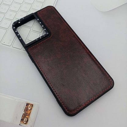 Luxury PU Leather Back Cover Phone Case for OnePlus Nord CE 2 Brown Onezeros.in