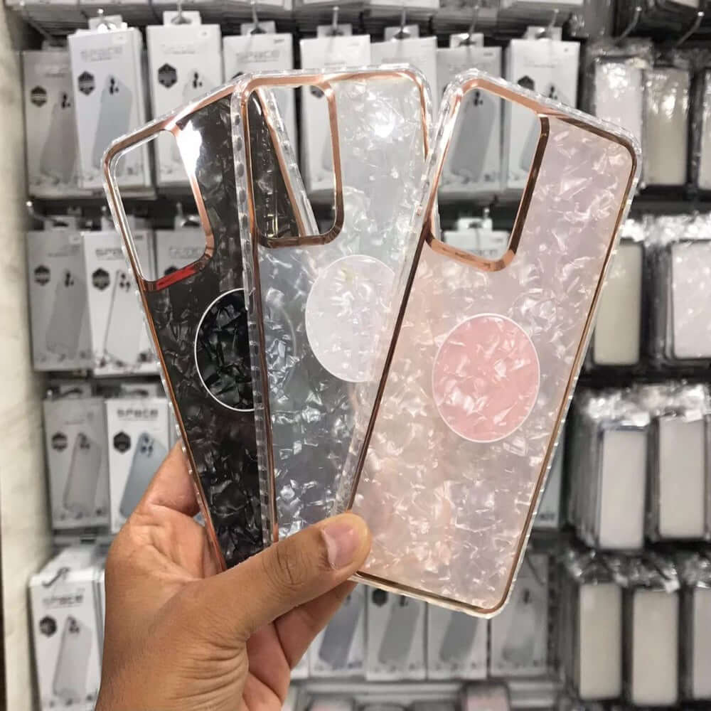 Marble Pattern Back Cover For Redmi Note 8 Pro Phone Case With Pop Up Holder Onezeros.in