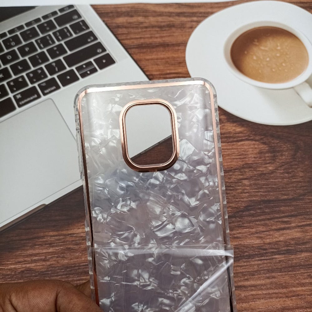 Marble Pattern Back Cover For Redmi Note 9 Pro Phone Case With Pop Up Holder White Onezeros.in