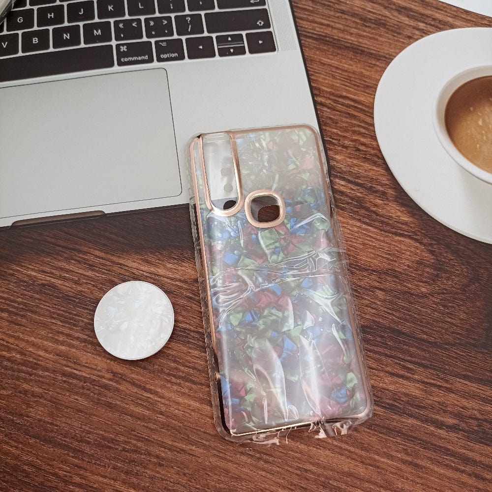 Marble Pattern Back Cover For Vivo V15 Phone Case With Pop Up Holder Mixed Onezeros.in