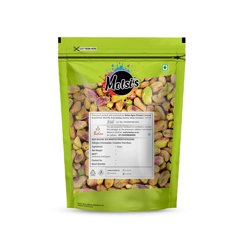 Molsi's Pistachio Kernels 500 grams Onezeros.in