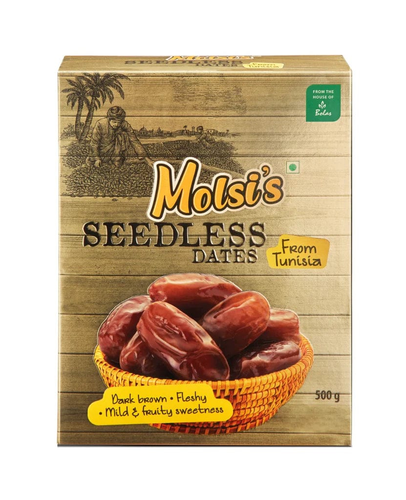 Molsi's Seedless Tunisian Dates 500 grams Onezeros.in