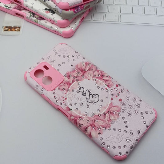 Pink Border Stone Case Mobile Cover for Vivo Y15s/Y01 Mobile Phone Cases