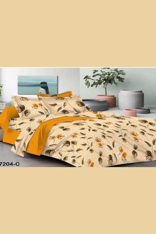 Printed Cotton King Size Double Bed Sheet With 2 Pillow Cover Set Onezeros.in