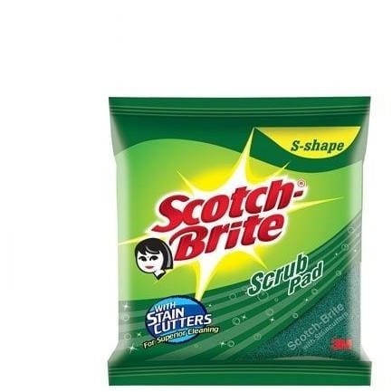 Scotch brite Scrub Pad Regular S Shape, 7.5 cm X 10 cm 1 pc 3M