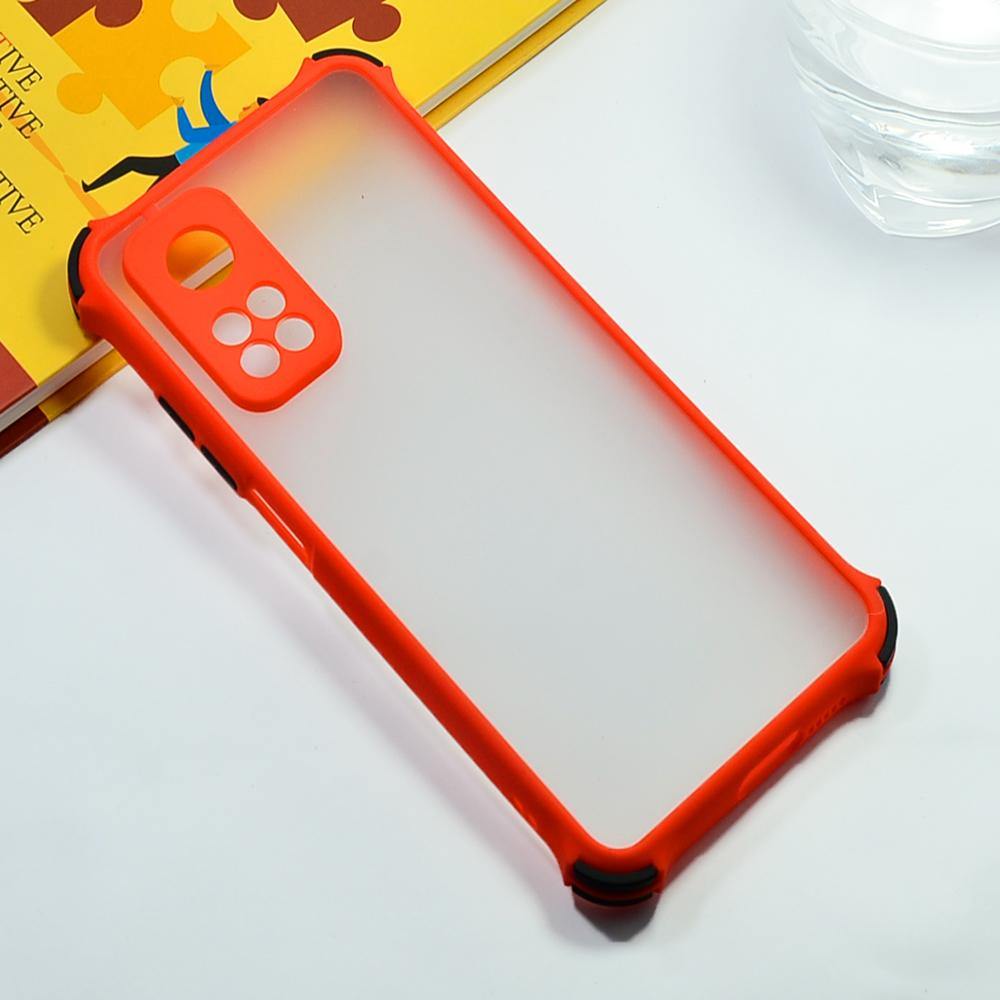 Shockproof Smoke Case For Mi 10T Pro Mobile Phone Back Cover Red Onezeros.in