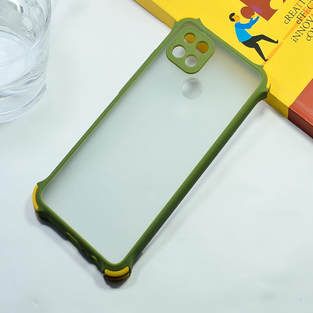 Shockproof Smoke Case For OPPO A15 Mobile Cover Army Green Onezeros.in