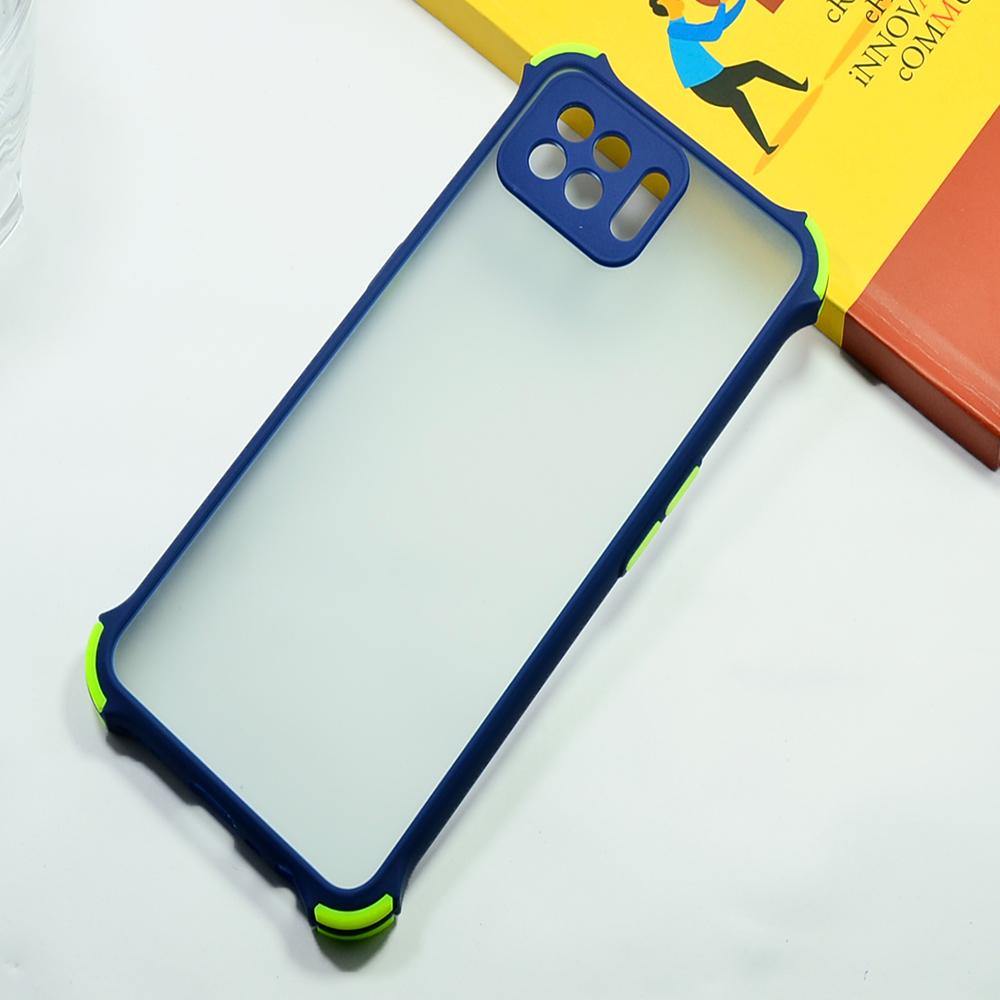 Shockproof Smoke Case For OPPO F17 Mobile Cover Blue Onezeros.in