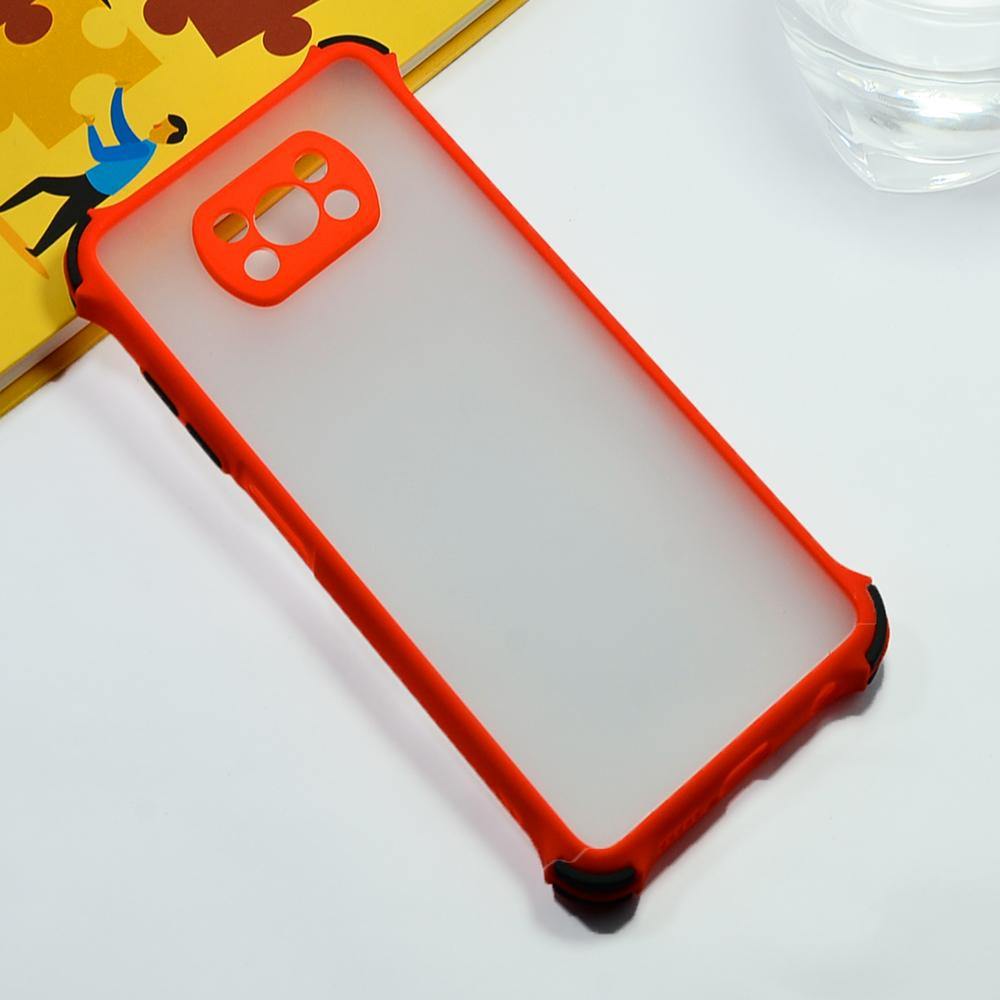 Shockproof Smoke Case For POCO X3 Mobile Cover Red Onezeros.in